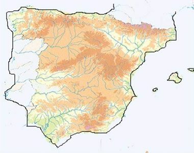 mapa fisic d'Espanya